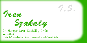 iren szakaly business card