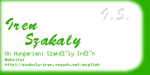 iren szakaly business card